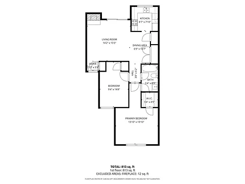 Floor plan Two Bedroom 1 Bathroom