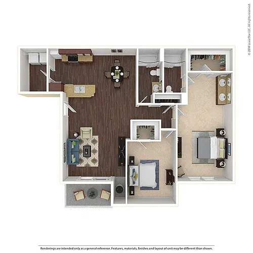 Floor plan Large 2 Bed, 2 Bath
