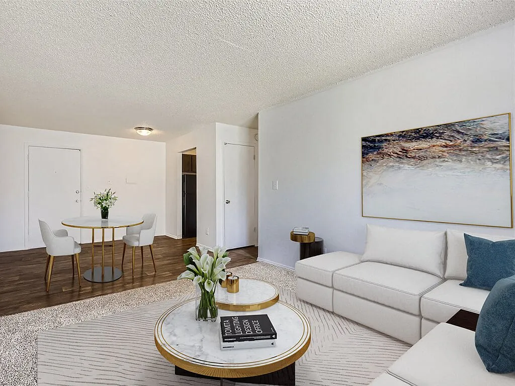 Spacious Floor Plans with Carpeting and Wood Style Flooring - Village Green