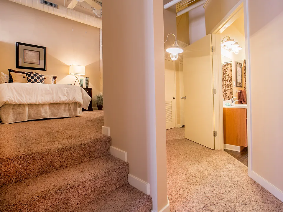 Sycamore Place Lofts bedroom and hallway