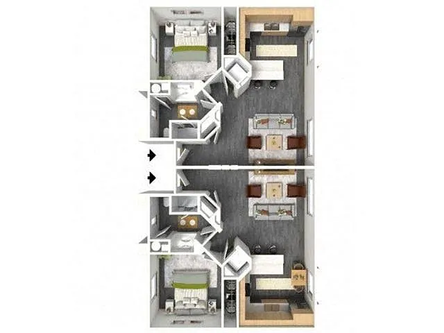 Floor plan Luxury 1 Bedroom 1 Bathroom