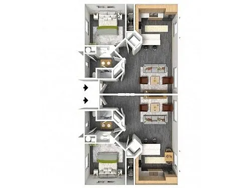 Floor plan Luxury 1 Bedroom 1 Bathroom