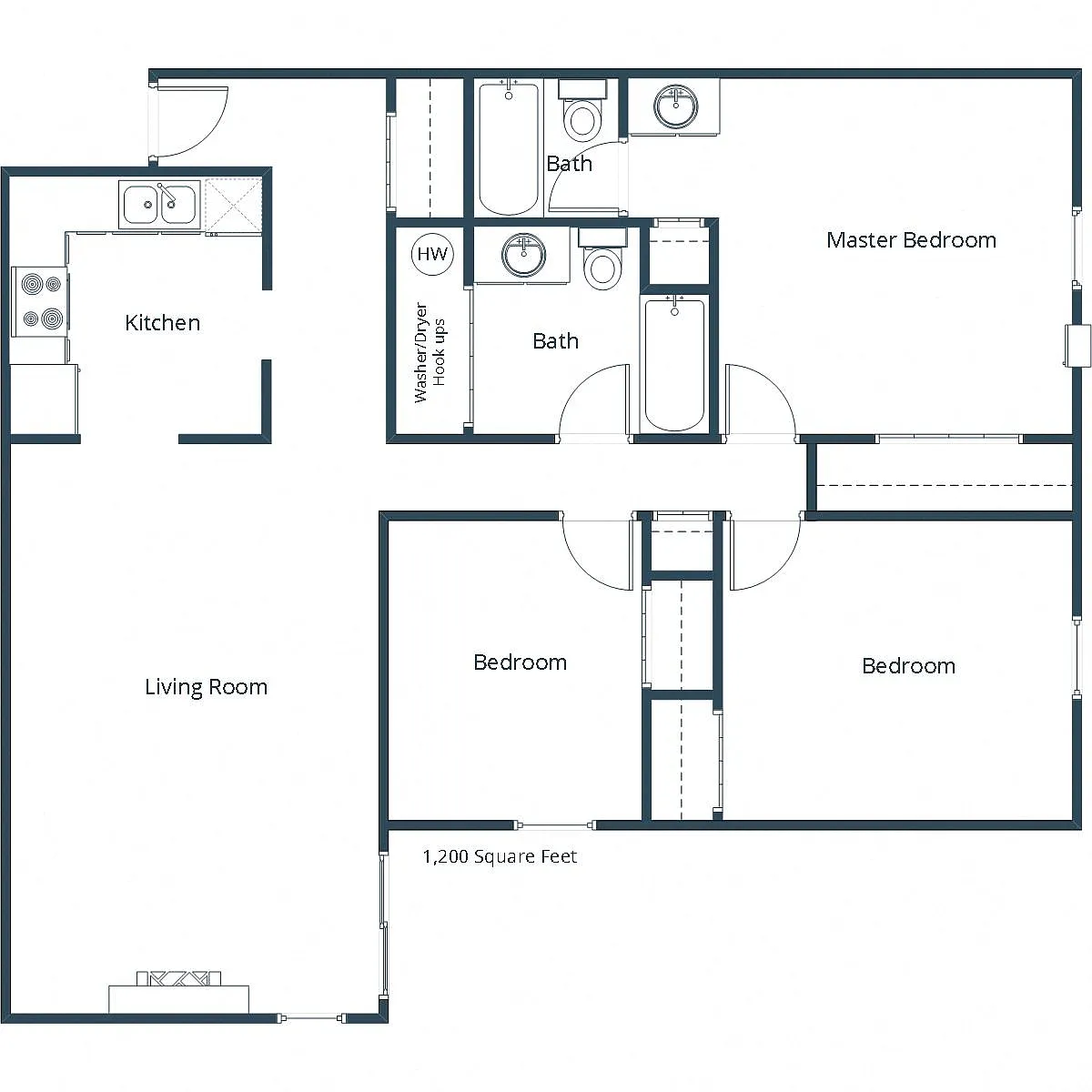 Floor plan Three Bedroom 32B