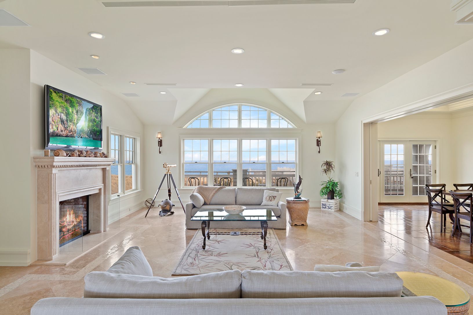  Upper Level Living Room with Unobstructed Ocean Views