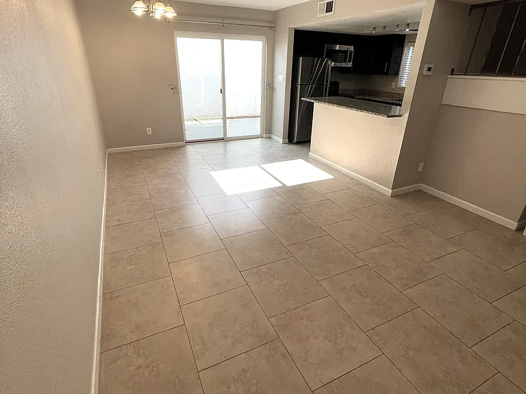 Living room and dining area