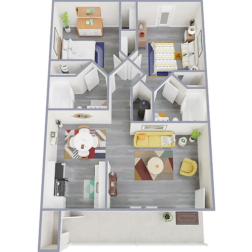 Floor plan 760 2 Bed 2 Bath