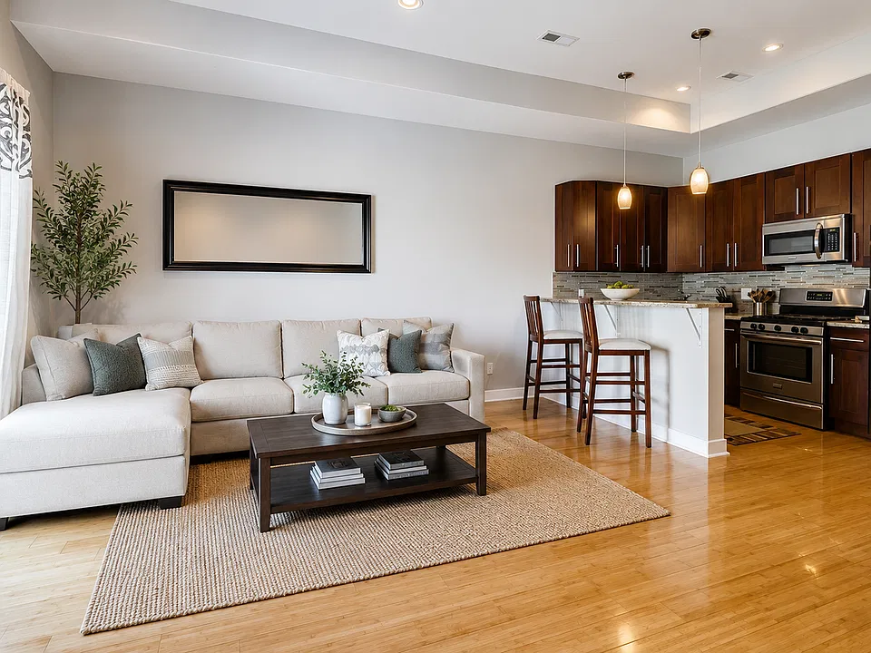 Family Room and Kitchen view