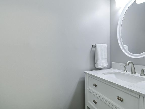 Powder room on main level.