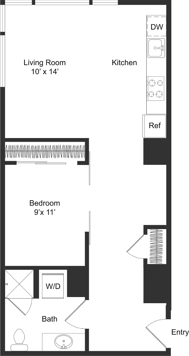 Floor plan One Bedroom C5