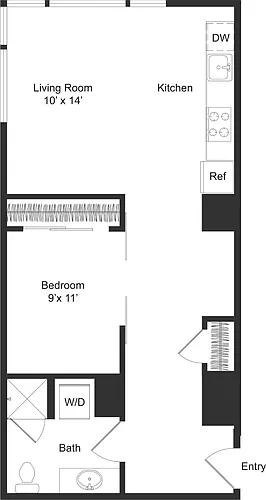 Floor plan One Bedroom C5