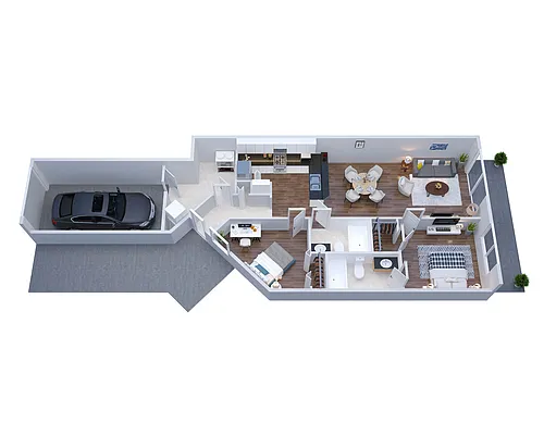 Floor plan B1 - (Garage Included with Rent)