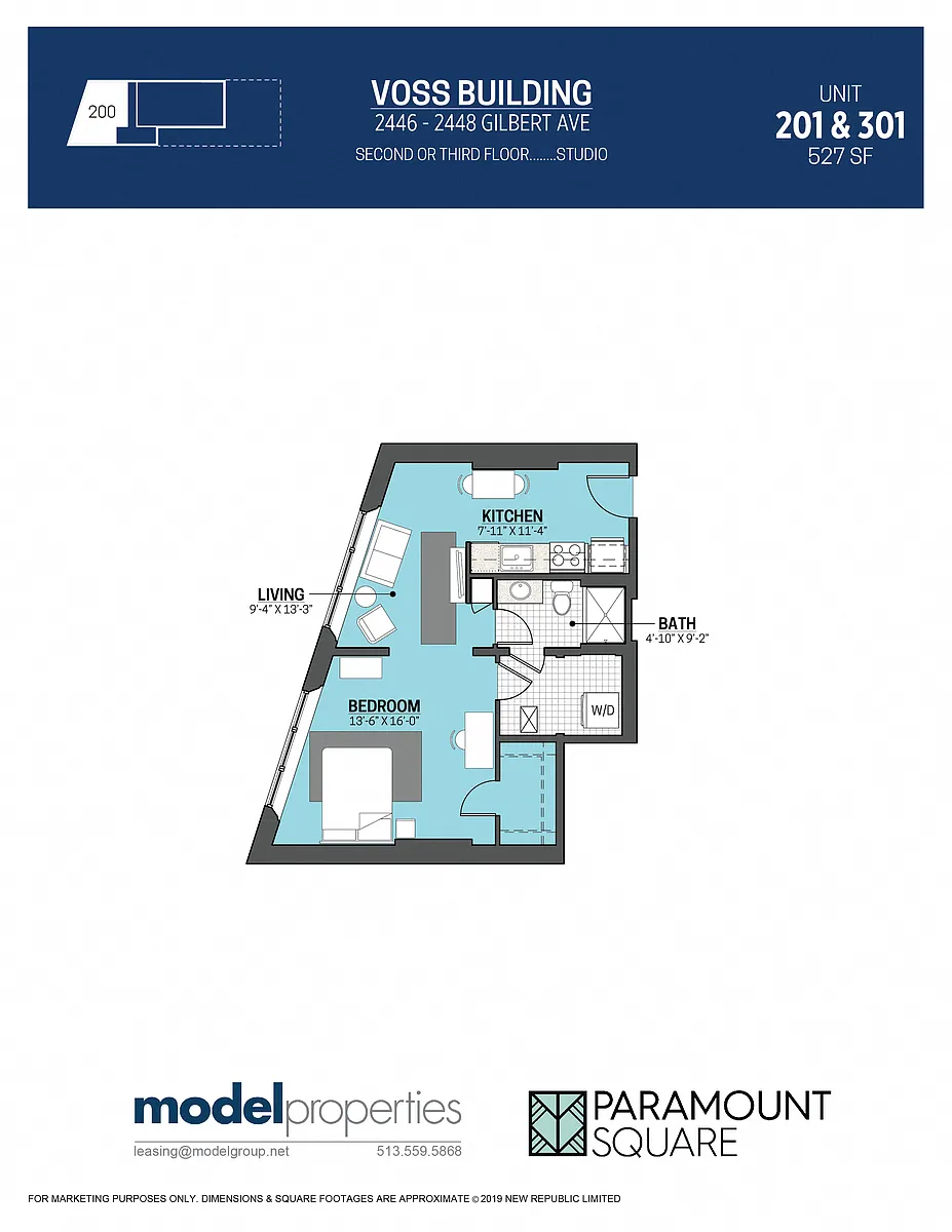 Floor plan 2446 Gilbert Ave 201