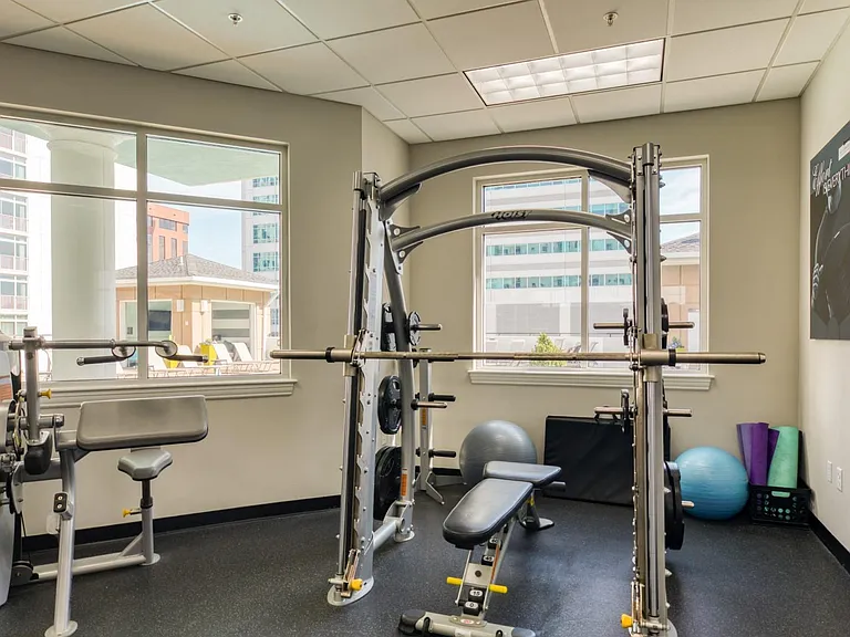 Multiple options for weight training at the fitness center