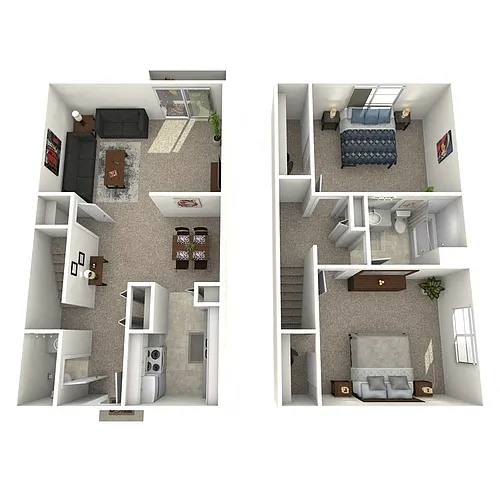 Floor plan 2 Bed 1.5 Bath