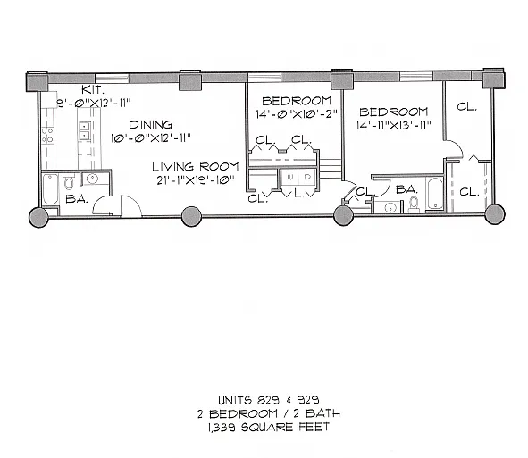Floor plan Bullseye 2x2