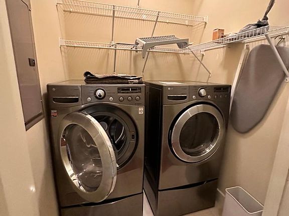Laundry Area off of hallway. Washer/Dryer included in rental along with ample storage
