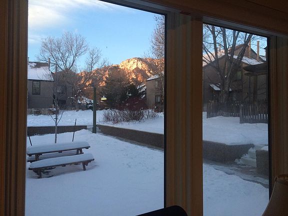 Looking out from the living room