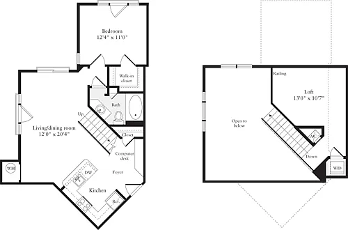 Floor plan 1 Bedroom K