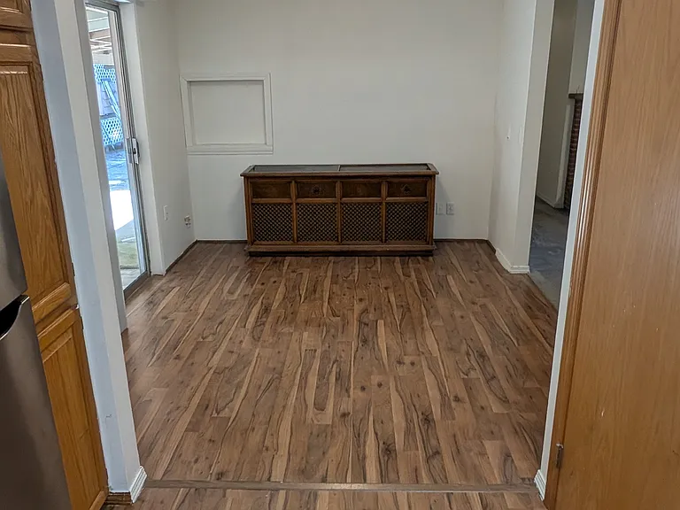 Kitchen looking into dining room