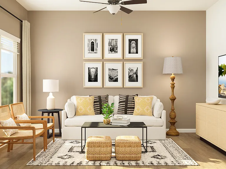 The family room with natural lighting.
