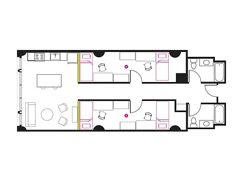 Floor plan 4 Person Shared