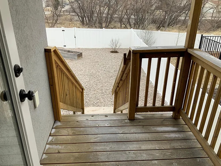 Deck and backyard