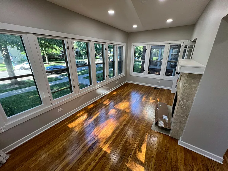 Sun Room With A Fire Place