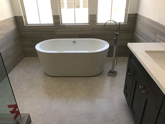 New standalone tub in master bath