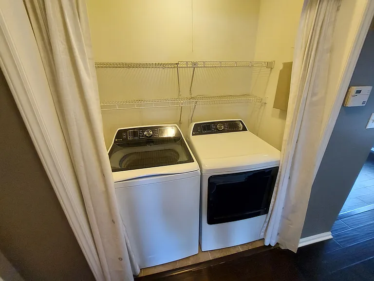 High-end GE Profile Washer & Dryer are included in the rental. Great for quick loads or large!