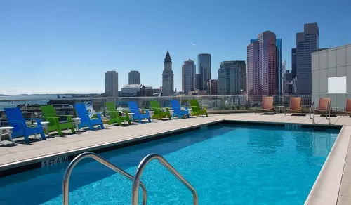 Take a swim in the rooftop pool while taking in the views - One Canal Apartments