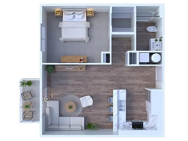 Floor plan 1 BD 1 BA