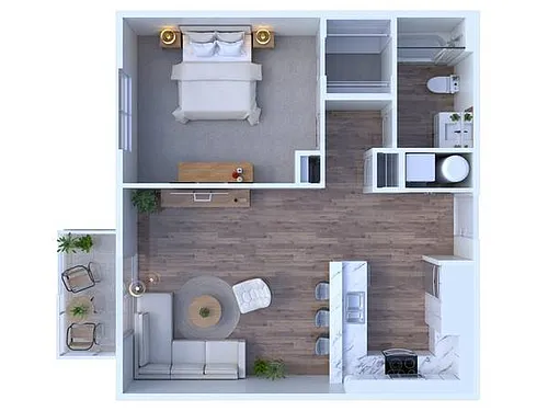 Floor plan 1BR - 1BTH Renovated