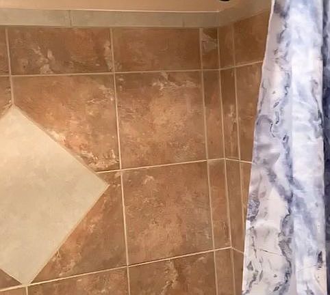 Walk in shower main bathroom