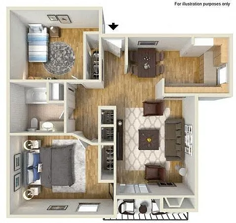 Floor plan 2 Bed 1 Bath