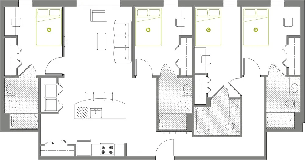 Floor plan 4x4 Penthouse