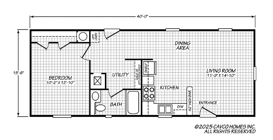 Floor plan North Breeze 1x1 Eagle Model