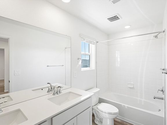 The Monarch floorplan image taken at a Meritage Homes community in Johnstown, CO.