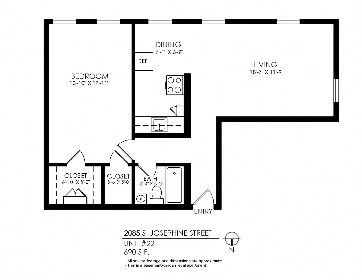 Floor plan 1 Bedroom, Very Low Income Restricted