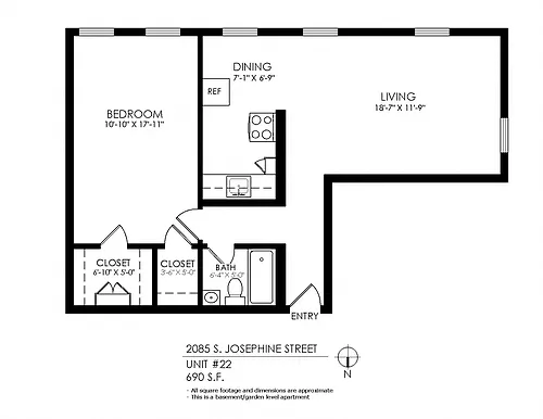 Floor plan 1 Bedroom, Very Low Income Restricted