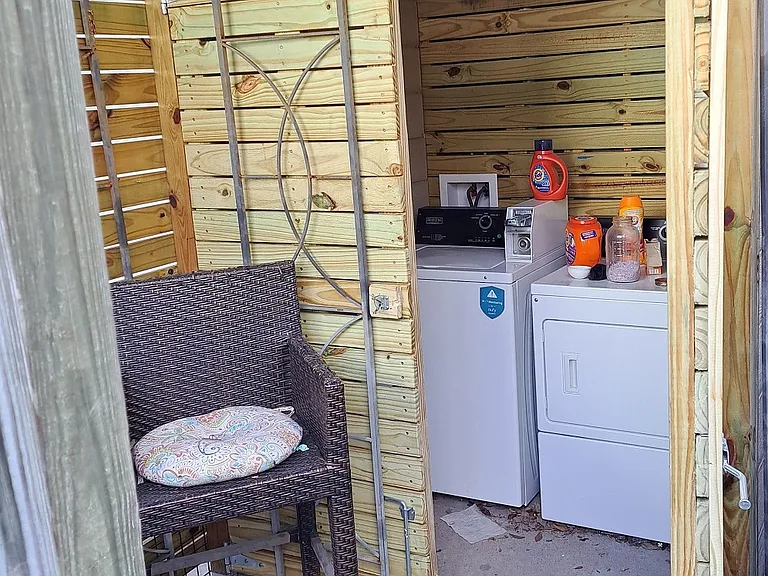Laundry room with sitting area