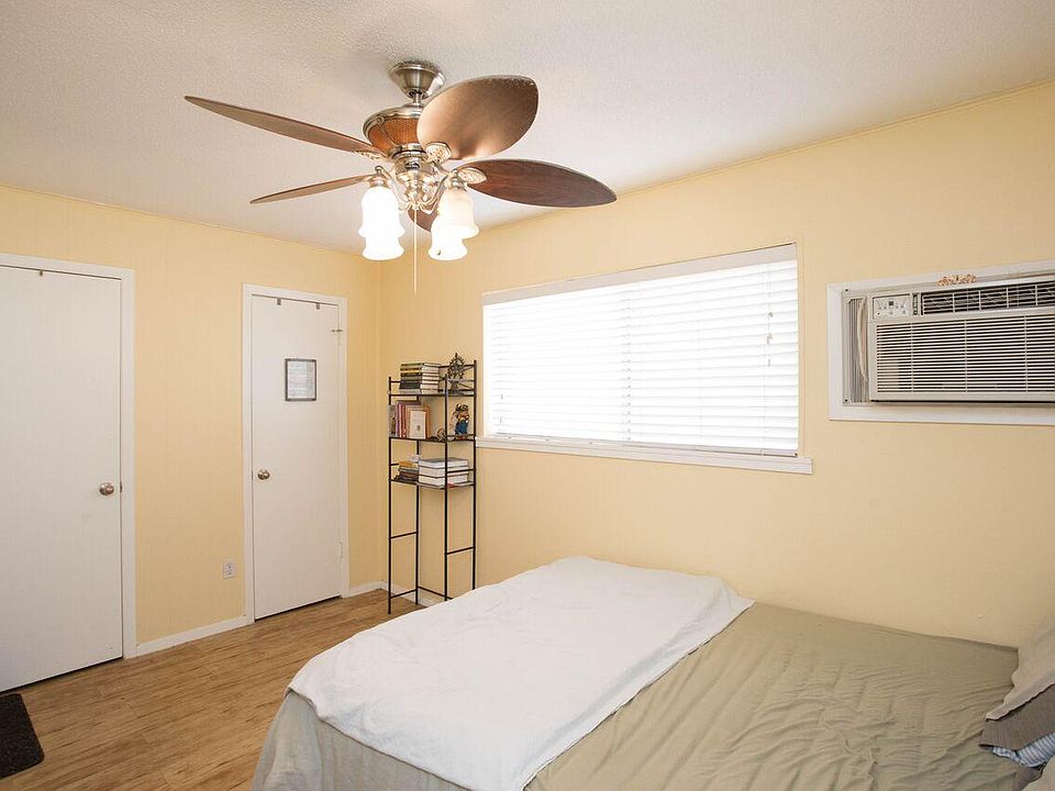 bedroom facing closets