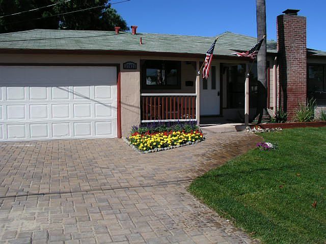 In the morning light,see the new paver driveway