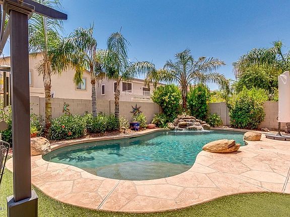 Looking at pool from the gazebo