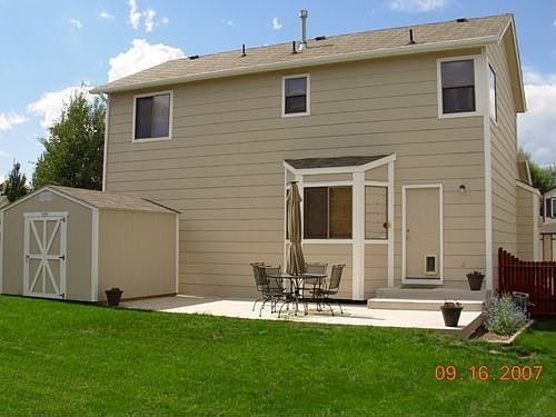 Storage shed and large padio