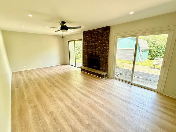 family room with gas fireplace