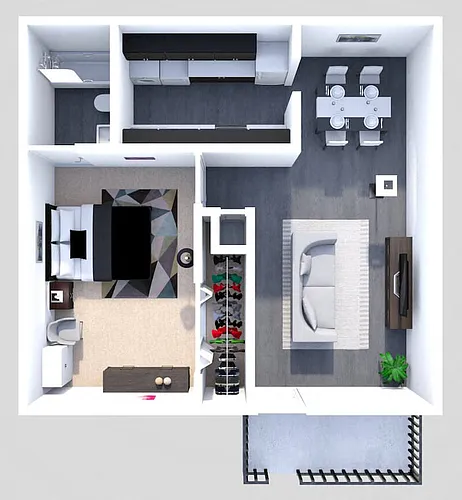 Floor plan A1 1 BEDROOM 1 BATH