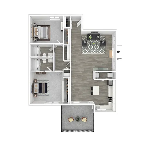 Floor plan 2 Bed 2 Bath A
