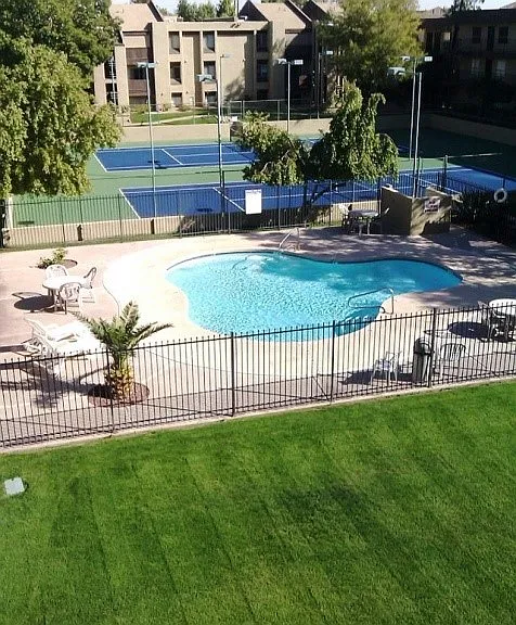 1 of 4 pools and tennis courts