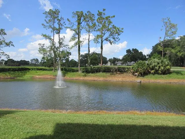 Outdoor view of water + golf course