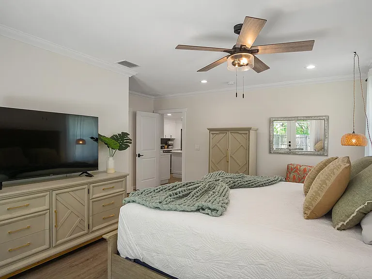 Primary Bedroom with King Bed, huge closet and attached 5 piece bath.